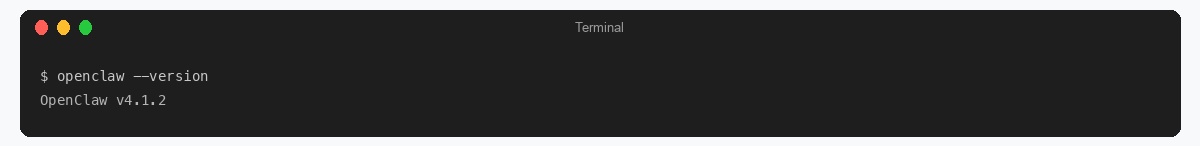 OpenClaw version command output